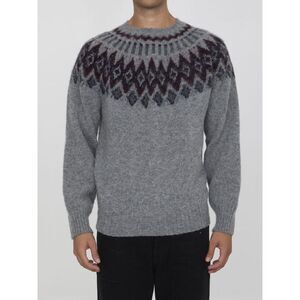 HOWLIN Men's Fair Isle Knit Wool Sweater Men GREY Sweaters & Cardigans